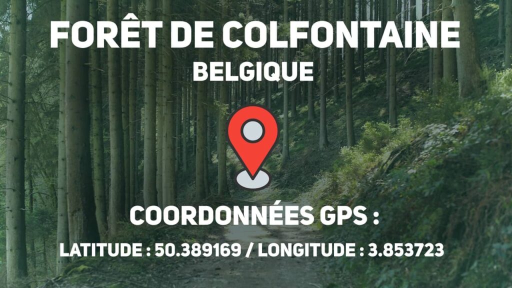 Latitude : 50.389169 longitude : 3.853723 : coordonnées GPS de la forêt de Colfontaine en Belgique